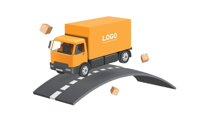 Decorative logistics-themed shapes